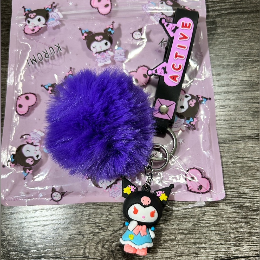Sanrio | Purple Kuromi keychain with pompom